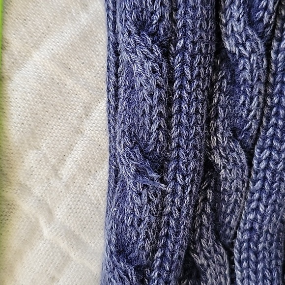 Aerie Blue Womens Y2K Cable Knit Dark Blue Cropped Sweater Size M - Picture 7 of 10